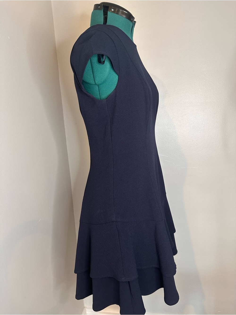 Eliza J Navy tailored Short-Sleeve Fit & Flare Midi Dress - Picture 9 of 9